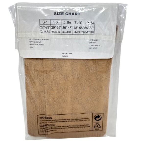 Hip Hop Girls Pantyhose Nude Size 1-3 - Picture 2 of 2